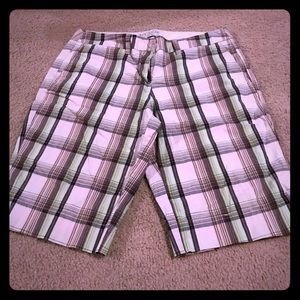 NY&C Manhattan Chino Plaid Bermuda Shorts